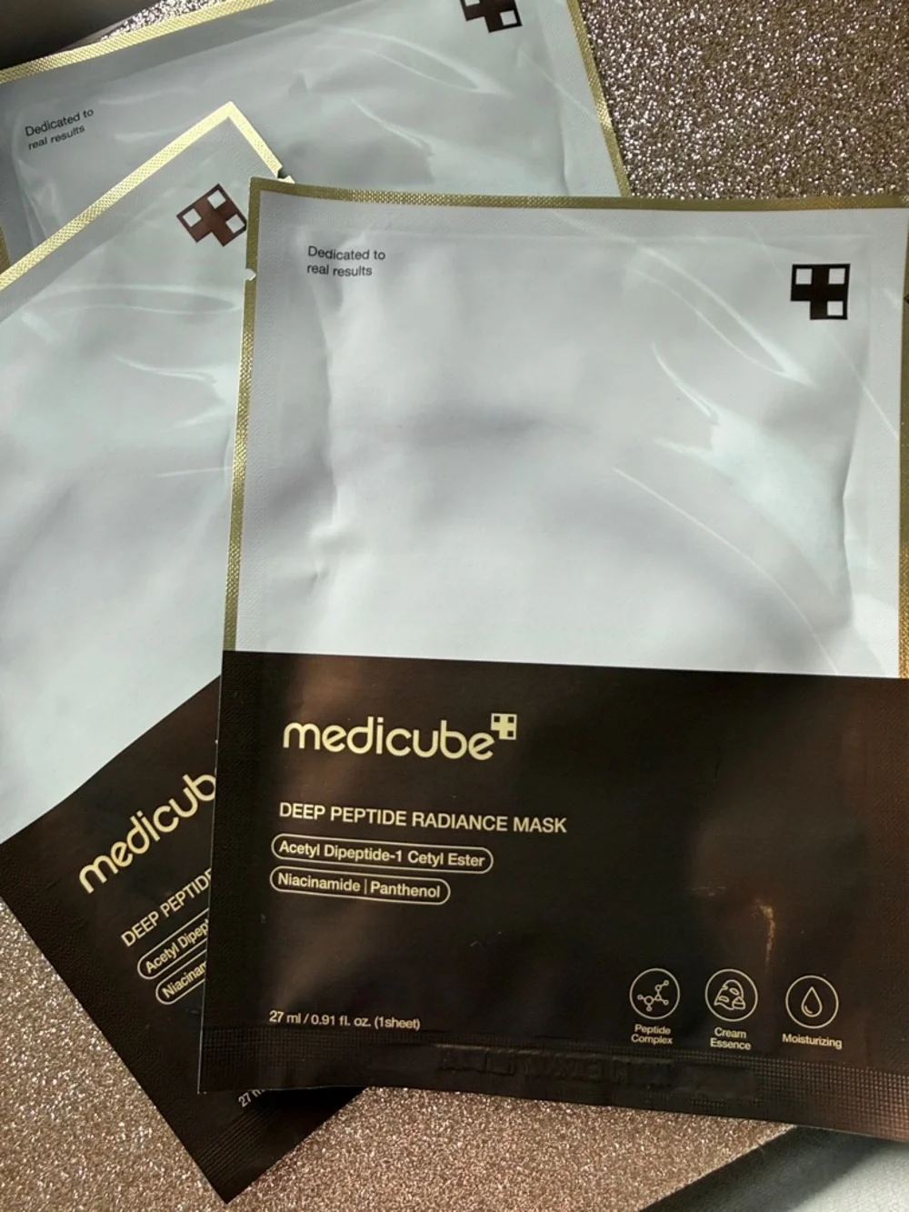 NEW 3 pack Medicube Deep Peptide Radiance Mask - White & Brown